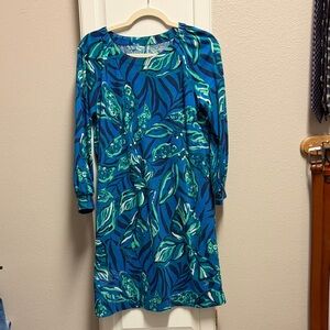 Lilly Pulitzer Vibrant Blue and Green Long Sleeve Dress